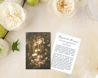 Catholic Wedding Prayer Cards, Impressionist Flowers, Semi-Custom