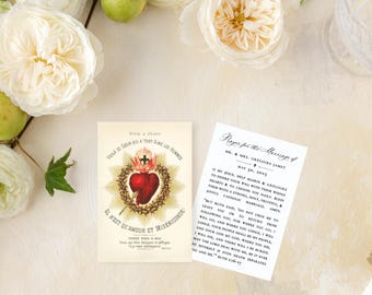 Catholic Wedding Prayer Cards, Behold this Heart, Semi-Custom