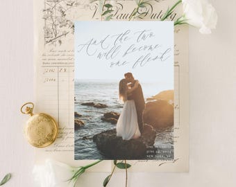Catholic Wedding Save the Dates, And the Two Shall Become One