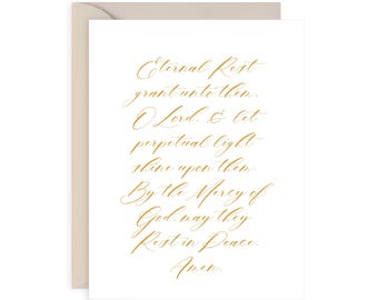 Eternal Rest, Catholic Gold Foil Stationery