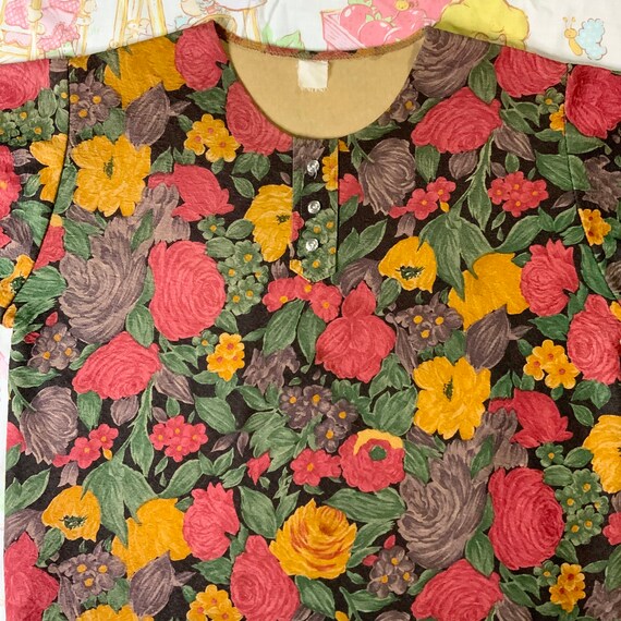 Vintage 80's 90's Floral Autumn blouse shirt brow… - image 2