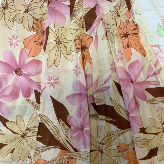 Vintage Y2K 90's Floral midi skirt mauve pink ora… - image 2