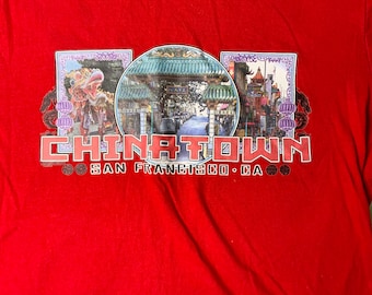 Vintage retro 90’s San Francisco California chinatown unisex tee tshirt red graphic