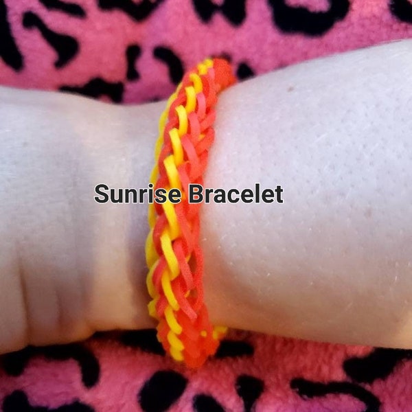 Handmade Rainbow Loom Bracelets for Kids | St Patrick's Day Green Yellow | Kids' 5 Inch Wrist | Rubber Bands |Vibrant Yellow Red Accessories
