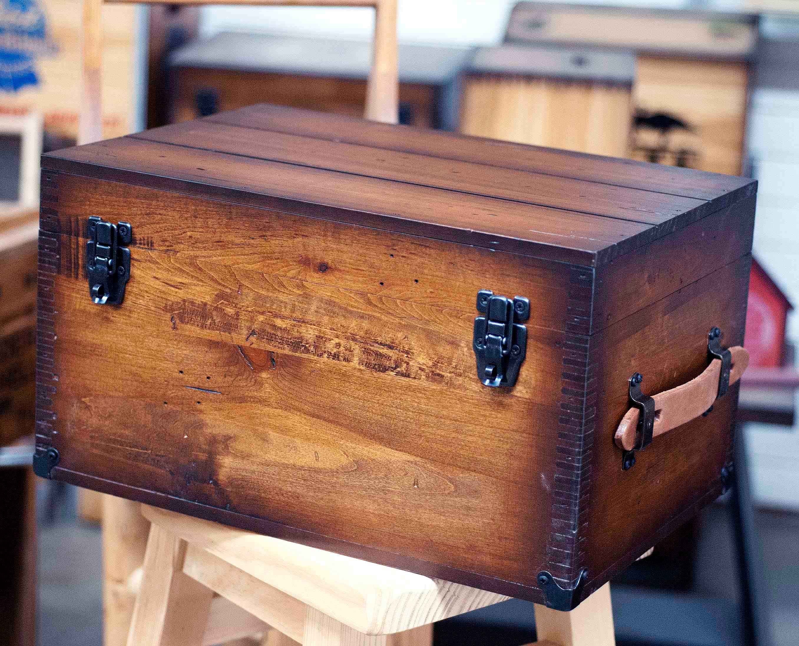 Wooden Trunk , Treasure Chest , Wood Keepsake Box -  Canada