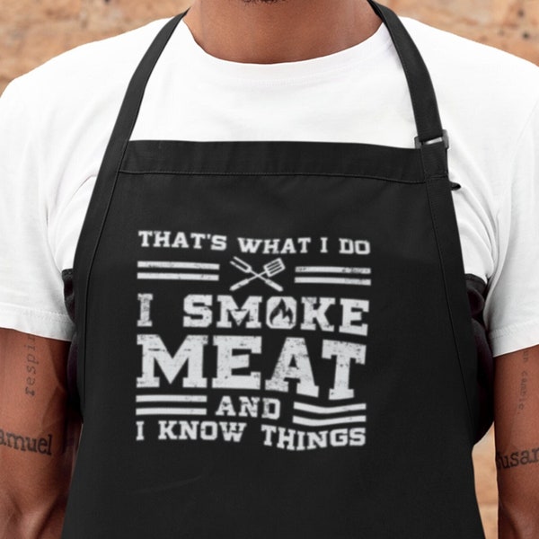 Grilling Apron for Men, Smoker Grill Accessories, Grilling Gifts, Funny Apron, Chef Men Gifts, Dad Apron, Retro Apron, 100 % Cotton Apron