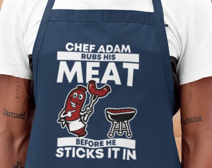 Customized Apron for Men, Custom Bbq Dad Apron, Funny Apron, Flirty Apron, Personalized Grilling Tools, Personalized Grilling Apron