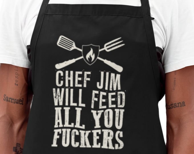 Personalized Apron for Men, Funny Apron, Personalized Grilling Apron, Dad Custom Apron, Cooking Apron, Funny Chef Gifts, Grill Accessories