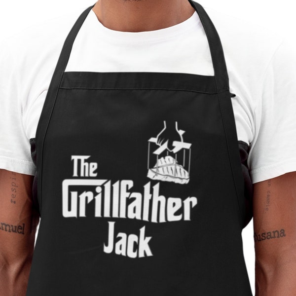 Grillfather Personalized Grilling Apron for Men, Grilling Gifts, Custom Apron, Personalized Bbq Gifts, Chef Mens Apron, Bbq Apron Dad  Apron