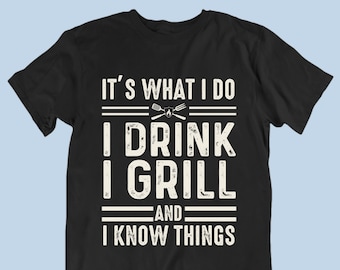 Funny Grilling Shirt, Meat Smoker Gifts, Beer Drinker, Grill Accessories, Texas BBQ Shirts for Men Dad Grandpa, Valentines Day Gift for Him