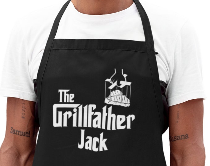 Grillfather Personalized Grilling Apron for Men, Grilling Gifts, Custom Apron, Personalized Bbq Gifts, Chef Mens Apron, Bbq Apron Dad  Apron