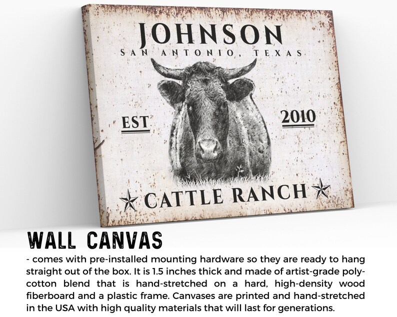 Personalized Ranch Sign Cow Gifts Cattle Company Sign Cow Etsy