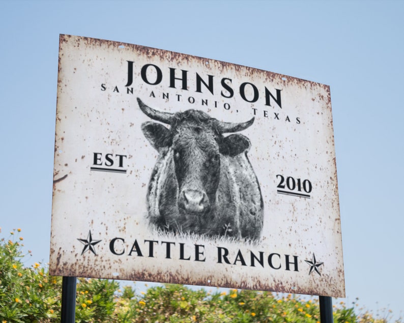Personalized Ranch Sign Cow Gifts Cattle Company Sign Cow Etsy
