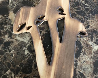 Adorno de racimo de setas de madera hecho a mano para terrarios, artesanía en madera de pino.