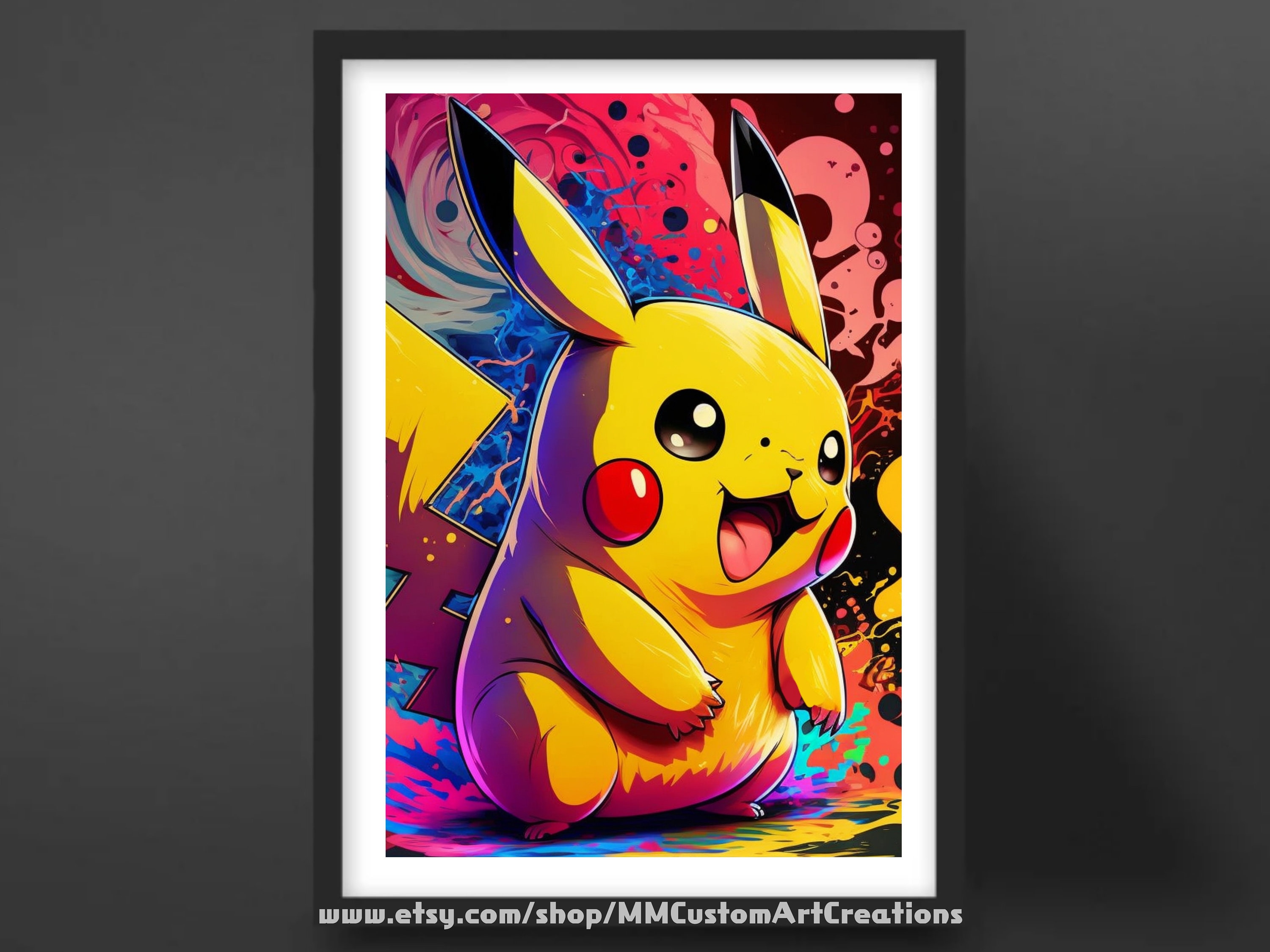 Pikachu de Pokémon Poster Print Art mural de dessin animé Décor de chambre  denfants Tailles 8,5x11, 13x19 Qualité ultra premium -  Canada