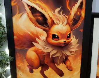 Pokemon Flareon Inspired 13x19 Poster Print, Gifts for Nerds, Gifts for  Kid, Him or Her, Pokemon Art Plush Flareon 