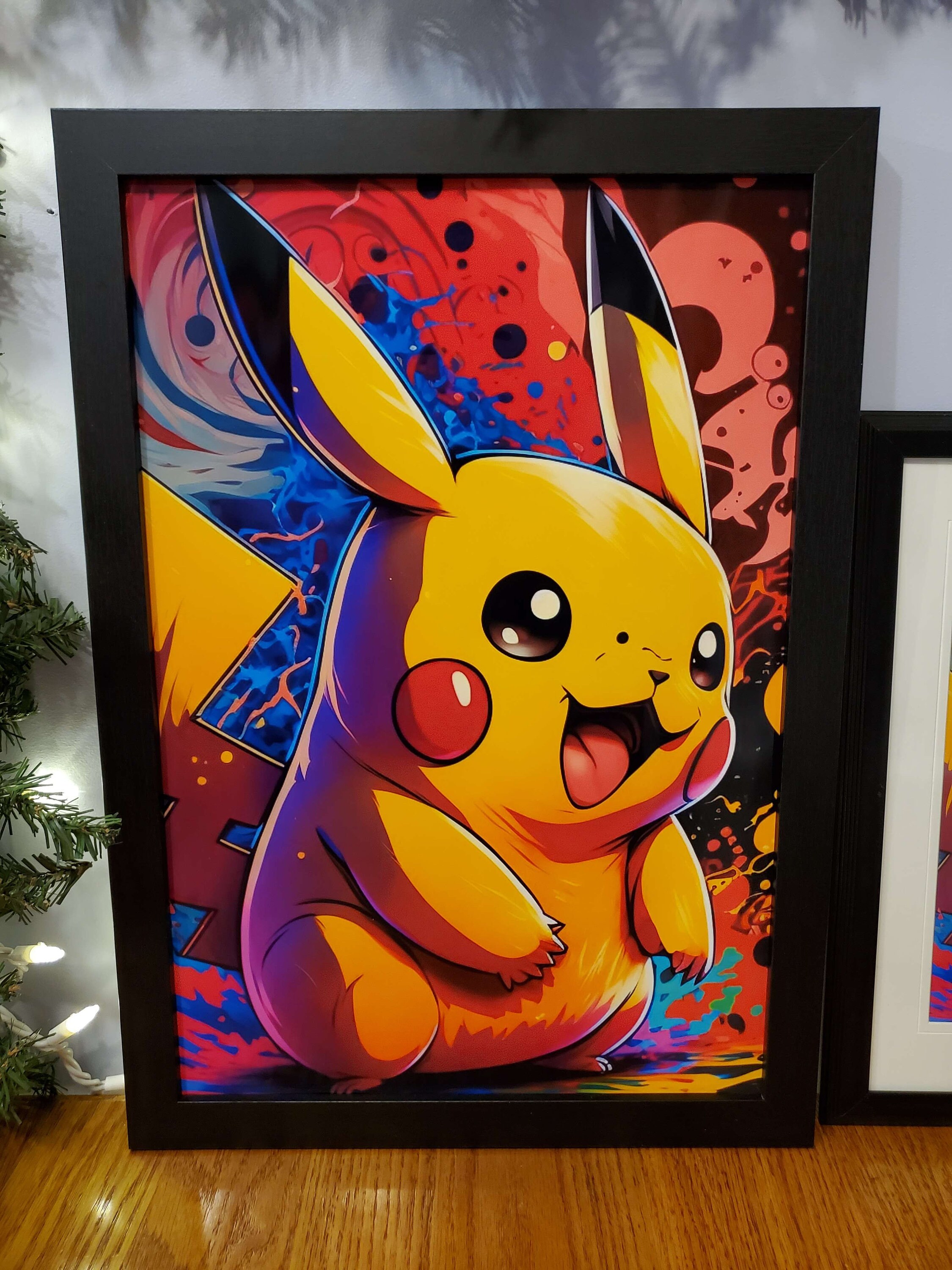 Pikachu From Pokémon Poster Print Cartoon Wall Art Kids Etsy
