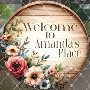 Assisted Living Door Sign|Floral Wood|Personalized Name Sign|Apartment Sign|Nursing Home |Personalized Senior Door Sign|Family Member Gift