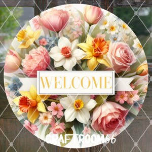 10-Designs Welcome Door Hanger|Front Door Decor|Front Door|Floral Wood Sign|Indoor-Outdoor Sign|Gift|Home Decor|Handmade Sign|Made to Order