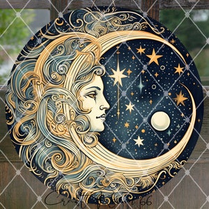 10-Designs Celestial Sun-Moon Sign|Indoor-Outdoor Sign|Celestial|Gift|Home Decor|Wall Art|Gifts| Handmade Wood Sign