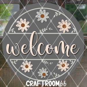 Welcome Door Hanger|Front Door Decor|Front Door Wood Sign|Floral Sign|Gifts| Housewarming Gift|Home Decor|Yard Art|Handmade Wood Sign