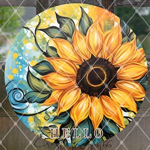 10-Designs Sunflower Door Hanger|Front Door Decor|Sunflower Wood Sign|Indoor-Outdoor Sign|Gifts| Home Decor|Handmade Sign|Made to Order
