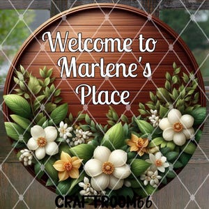 Personalised Assisted Living Door Sign|Floral Wood|Personalized Name Sign|Apartment Sign|Nursing Home |Senior Door Sign|Family Member Gift