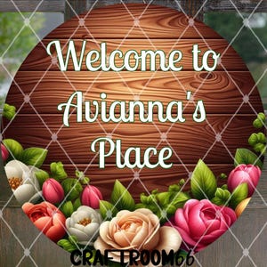 Assisted Living Door Sign|Floral Wood|Personalized Name Sign|Apartment Sign|Nursing Home |Personalized Senior Door Sign|Family Member Gift