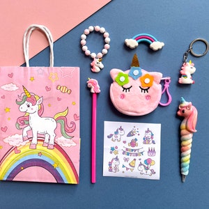 8-Piece Unicorn Party Bag - Next Day Delivery Available, Unicorn Birthday Present, Unicorn Party Favour, Unicorn Bundle