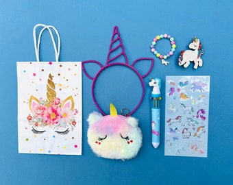 7-Piece Unicorn Party Bag - Next Day Delivery Available, Unicorn Birthday Present, Unicorn Party Favour, stocking filler