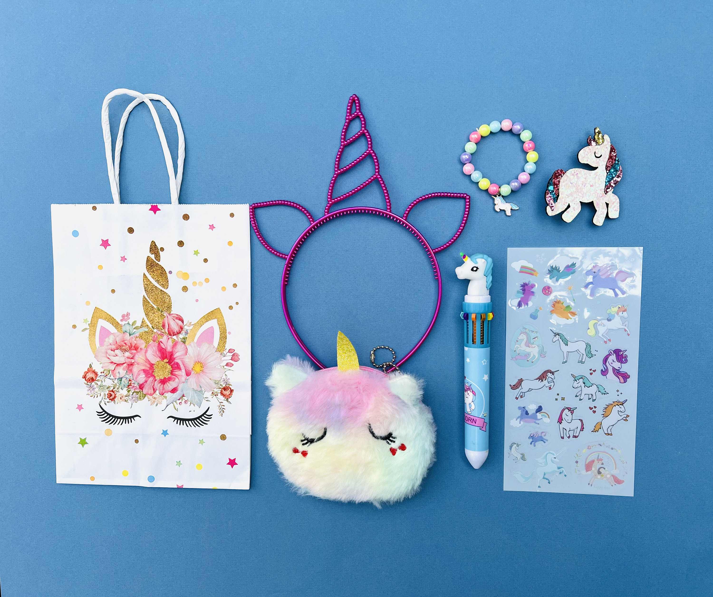 7piece Unicorn Party Bag Next Day Delivery Available, Unicorn Birthday