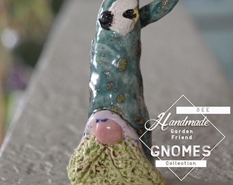 Handmade Ceramic Gnome  - Garden Friends Collection (Bee#2)