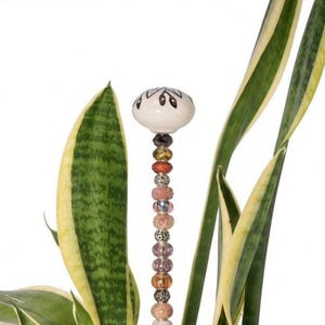 Ceramiczny łapacz słońca z recyklingu, ręcznie robiony palik do roślin, prezent w kształcie wróżki, dekoracja do doniczki