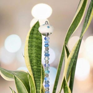 Upcycled Ceramic Knob Garden Suncatcher, Handmade Plant Stake, Fairy Decor Gift, Planter Décor