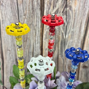 Repurposed Spigot Garden Suncatcher, Found Object Art, Upcycled Unique Garden Decor