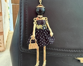 Doll Purse Charm, Bag Charm Keychain with Lobster Clasp, Bijou Collection