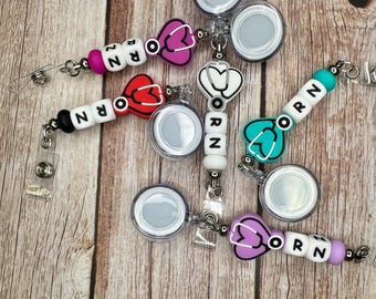 RN Badge Reel – Retractable ID Holder for Registered Nurses | Customizable Colors