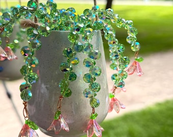Crystal Beaded Hanging Planter