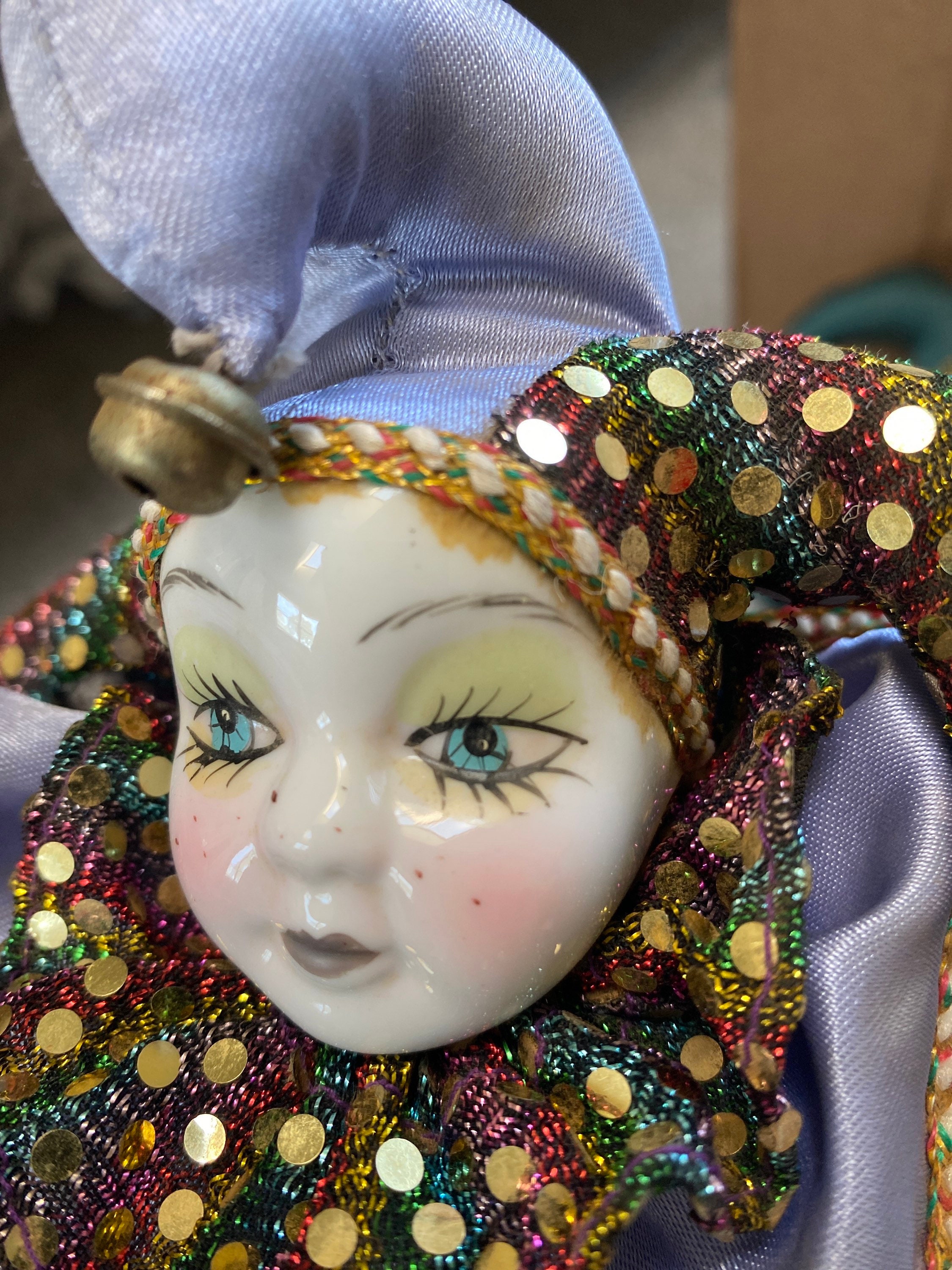 2 Vintage Jester Porcelain Dolls Etsy