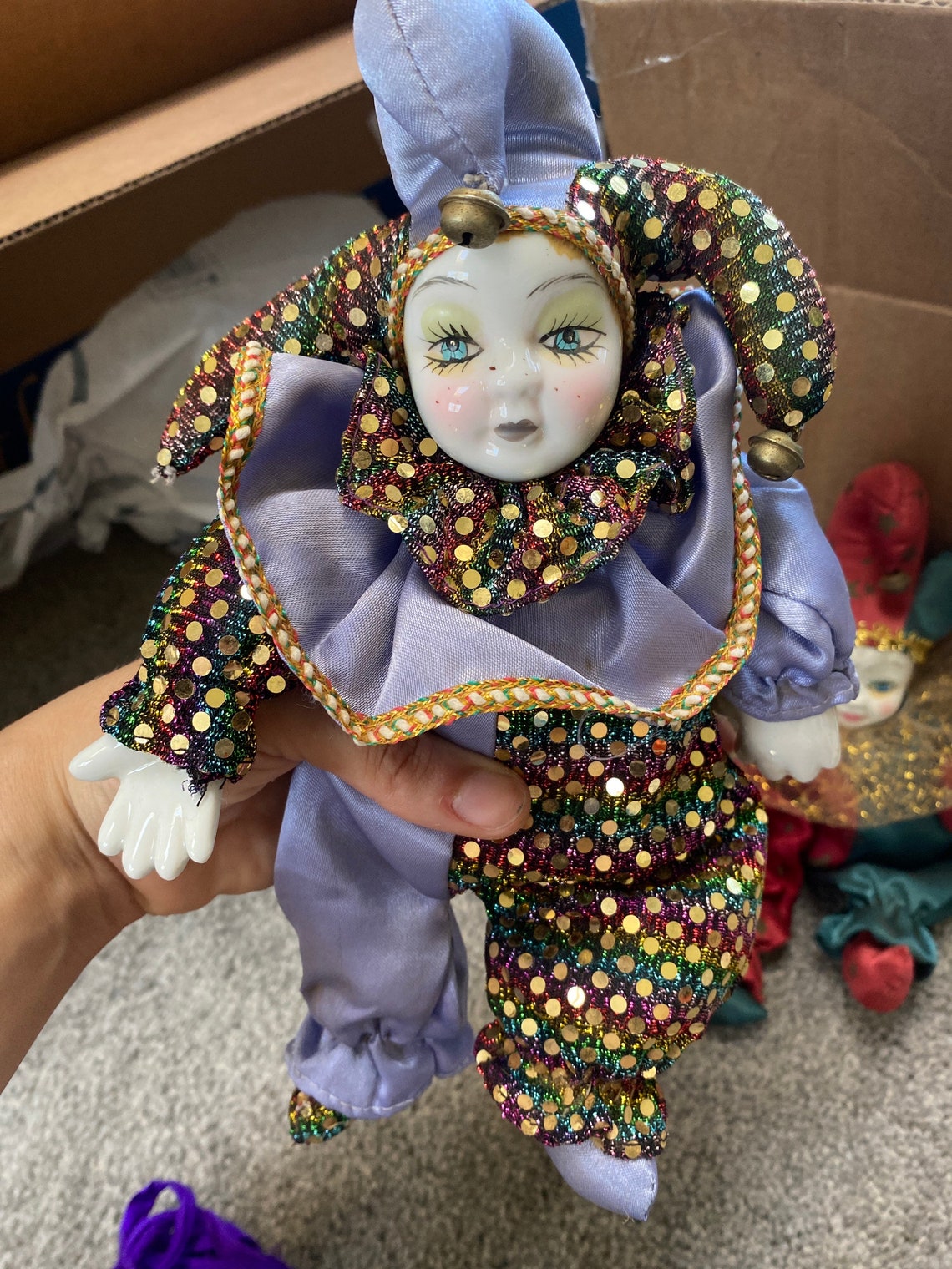 2 Vintage Jester Porcelain Dolls Etsy