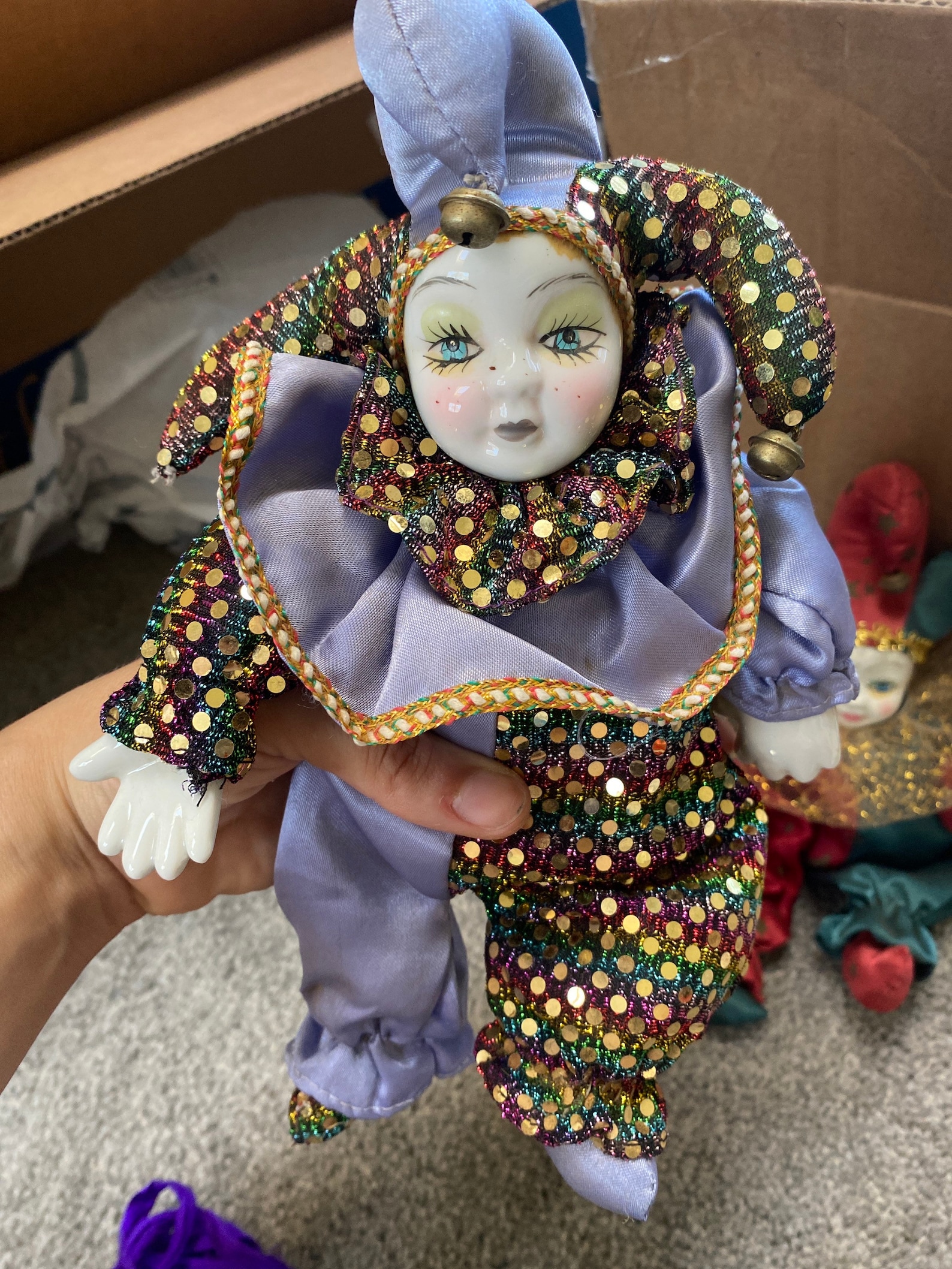 2 Vintage Jester Porcelain Dolls Etsy