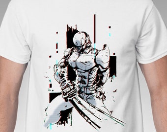 Scifi manga art, Monsoon type, metal gear revengeance type, game art, t-shirt