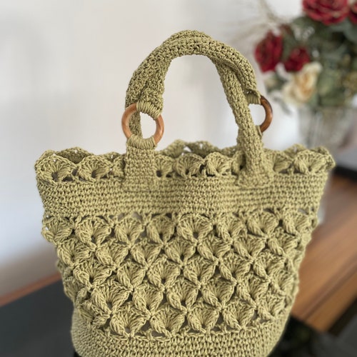 Cotton hand knitted bag for women, Great gift for her, Beach bag