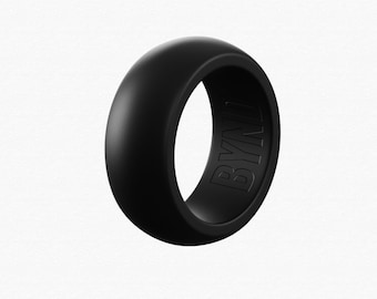 Aliança de casamento de silicone preto - Design clássico - Aliança de casamento de borracha - O presente perfeito para seu marido, namorado ou noiva