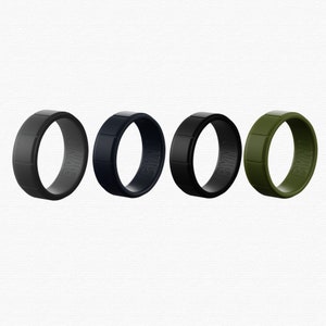 Silicone Wedding Ring - Flat Edge Design - Rubber Wedding Band - The Perfect Gift For Your Husband , Boyfriend Or Fiancee