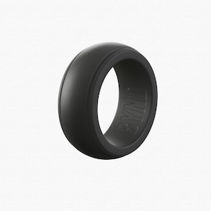 Grey Silicone Wedding Ring - Stepped Edge Design - Rubber Wedding Band - The Perfect Gift For Your Husband , Boyfriend Or Fiancee