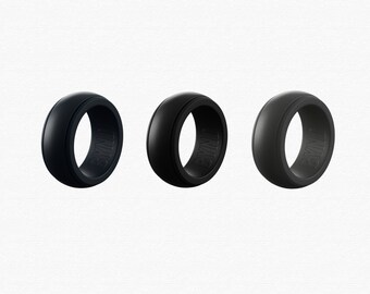 Silicone Wedding Ring - Stepped Edge Design - Rubber Wedding Band - The Perfect Gift For Your Husband , Boyfriend Or Fiancee