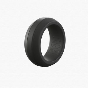 Grey Silicone Wedding Ring - Parallel Design - Rubber Wedding Band - The Perfect Gift For Your Husband , Boyfriend Or Fiancee