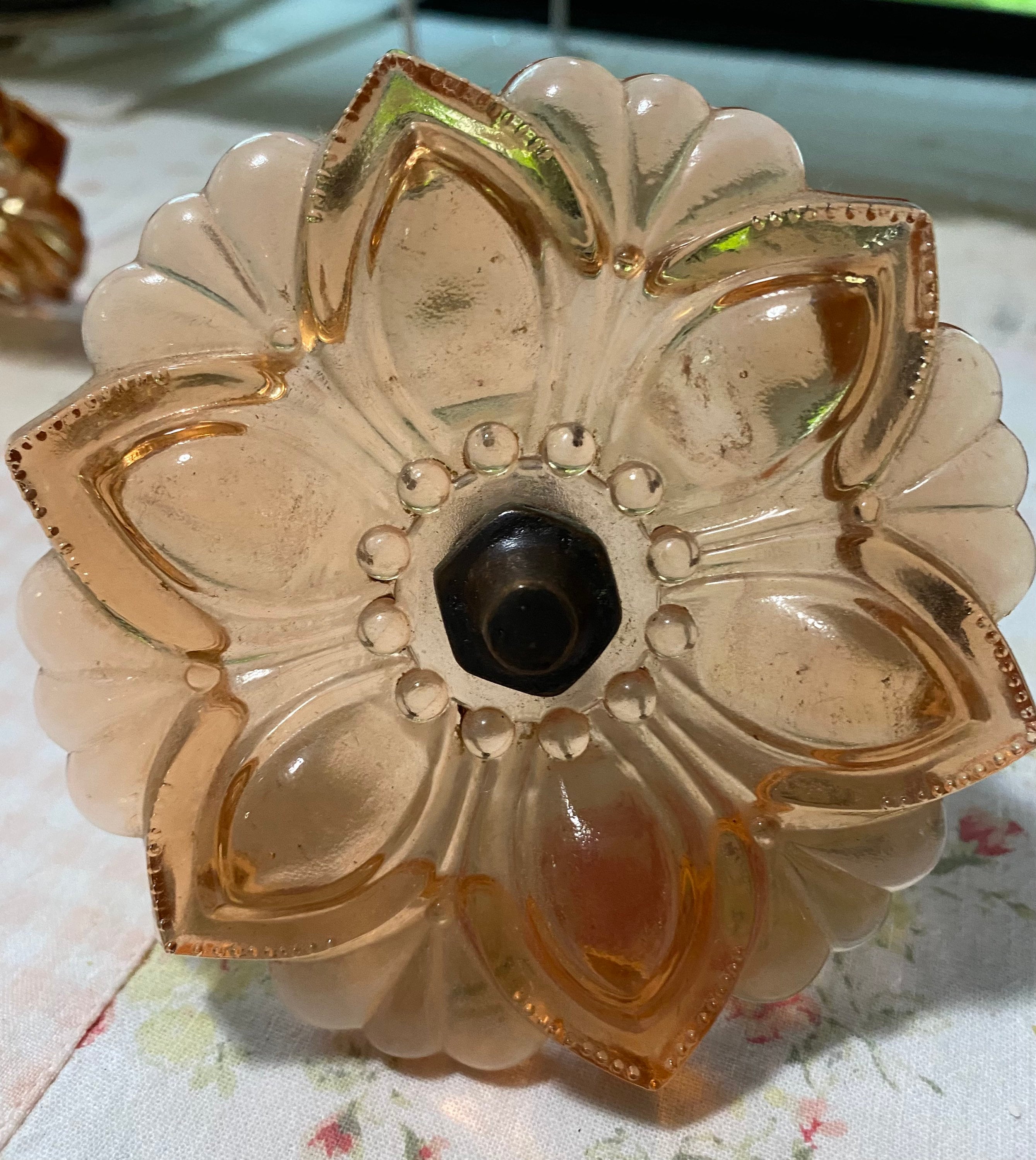 Vintage pressed glass curtain tie back. I have 4 available Etsy