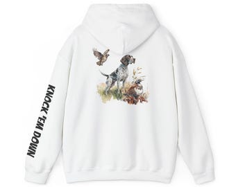 Quail Hunting Hoodie, Bird Hunting Gift, Camouflage Sweatshirt, Hunter Apparel, Outdoorsman Jacket